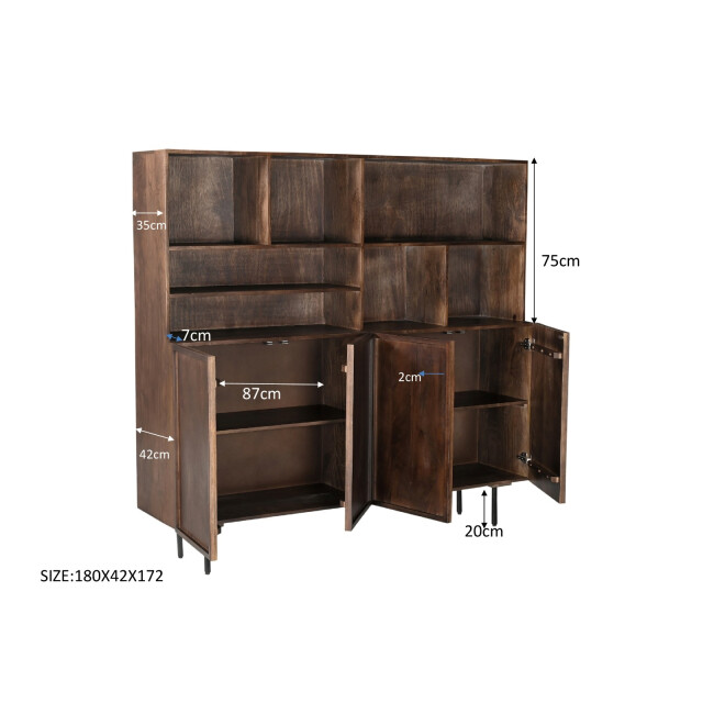 Livingfurn kabinetkast elan 180cm mangohout / gecoat staal 2926179 large