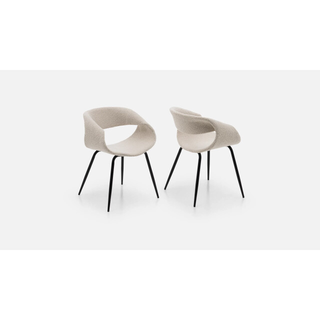Casa di Elturo Set van 2 eetkamerstoel whale boucle white pearl 2943955 large