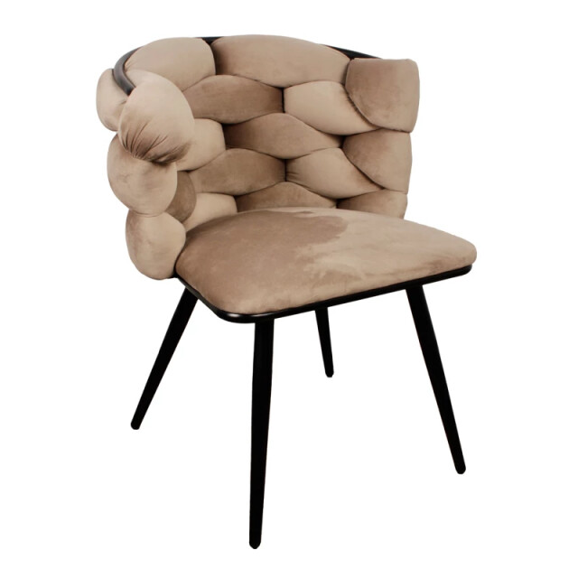 Casa di Elturo Velvet eetkamerstoel big wave sand white 2712125 large