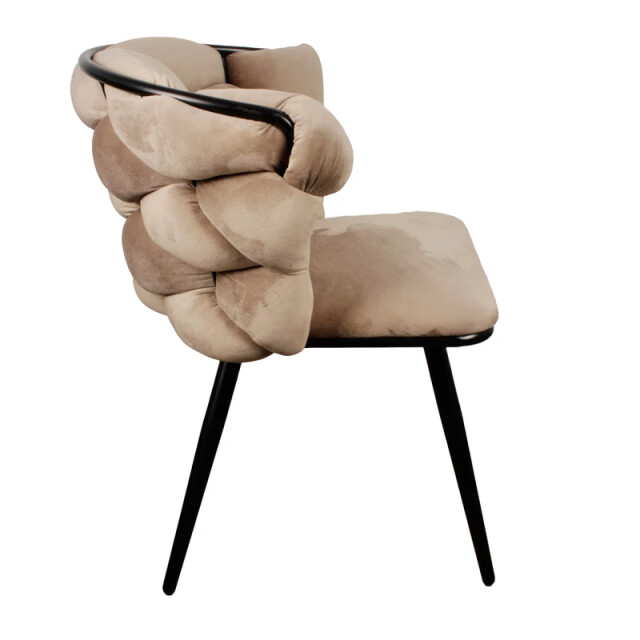 Casa di Elturo Velvet eetkamerstoel big wave sand white 2712125 large
