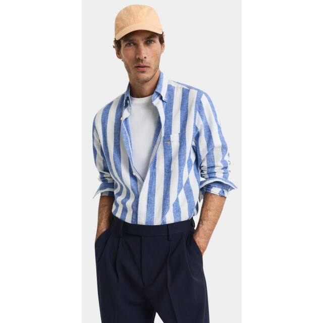 Gant Casual hemd lange mouw reg cotton linen bold stripe 3250043/407 187787 large