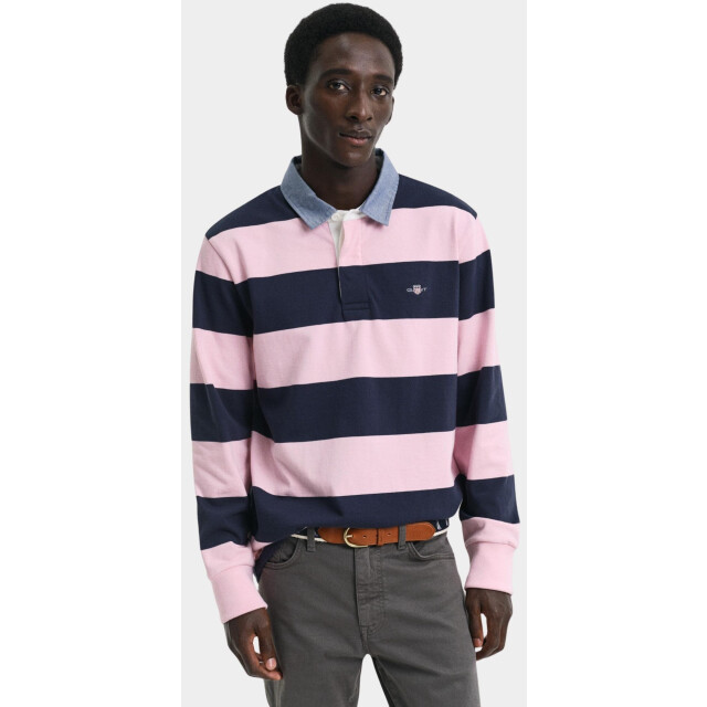 Gant Polo lange mouw reg chambray stripe heavy rug 2004083/637 187763 large