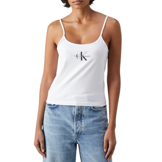 Calvin Klein Monologo strappy tanktop Calvin Klein Jeans Wit Monologo Strappy Tanktop large