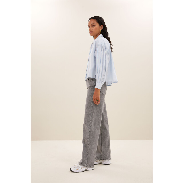 By-Bar Amsterdam sarah short chambray blouse 23512037 light blue 06615.210.0003 large