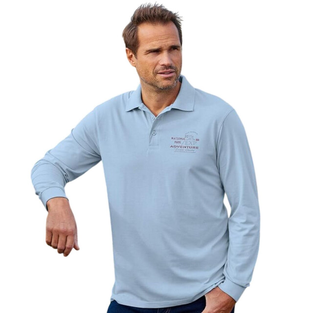 Atlas For Men Heren arizona adventure poloshirt met lange mouwen (set van 2) UTAF1793_burgundyskyblue large