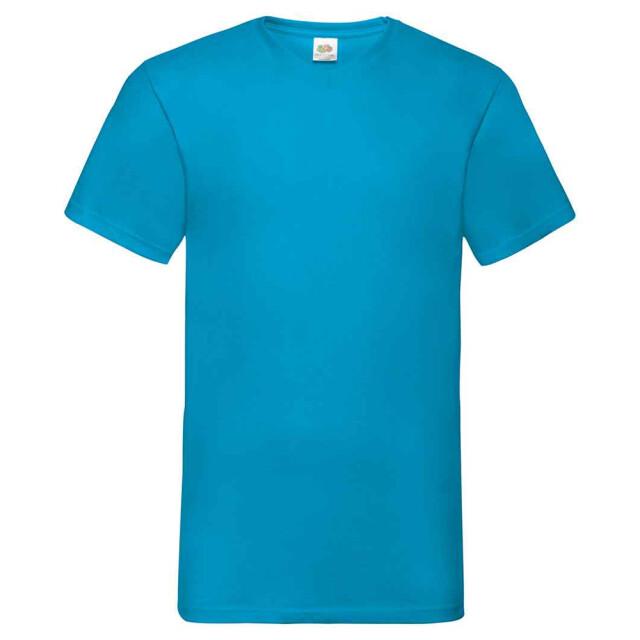 Fruit of the Loom Unisex adult waardevol v hals t-shirt UTLT2574_azureblue large
