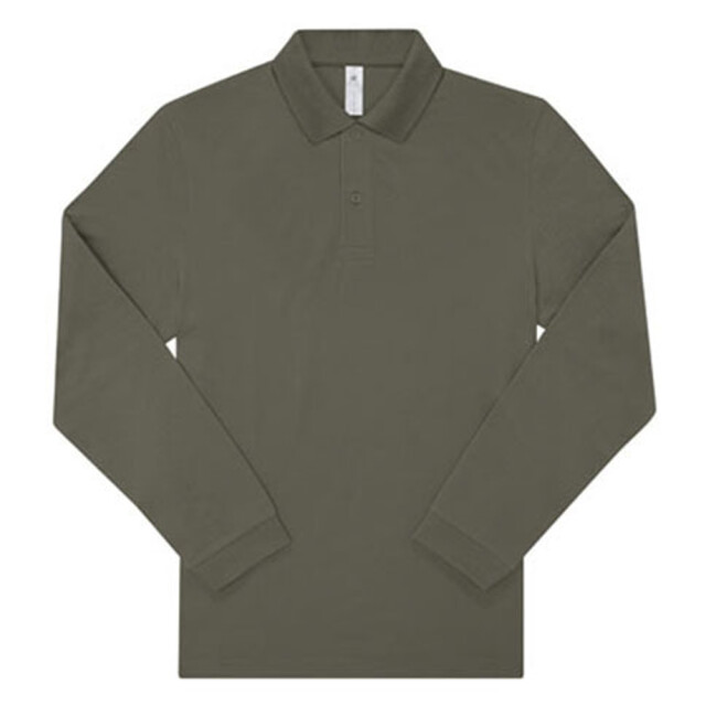 B and C Volwassen unisex my polo 180 poloshirt met lange mouwen UTLT2761_camogreen large
