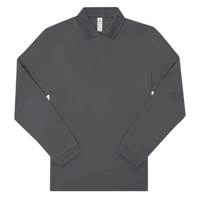 B and C Volwassen uniseks my polo 210 shirt met lange mouwen UTLT5792_darkgreysolid large