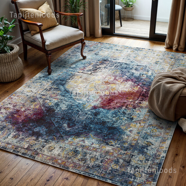 Muratap Picasso heriz vintage vloerkleed multi / blauw laagpolig- 240x290 1130137 large