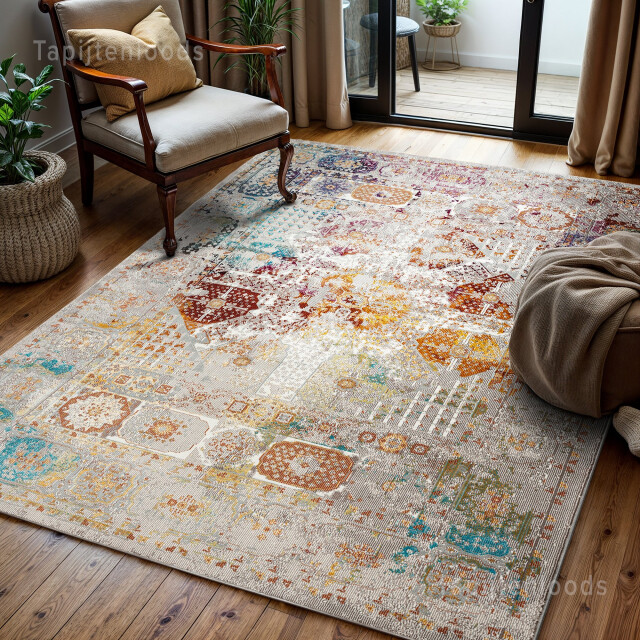 Muratap Picasso feraghan vintage vloerkleed multi / beige laagpolig- 1130175 large