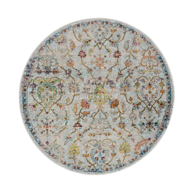 Muratap Picasso sarough vintage rond vloerkleed creme / beige laagpolig- 2438927 large