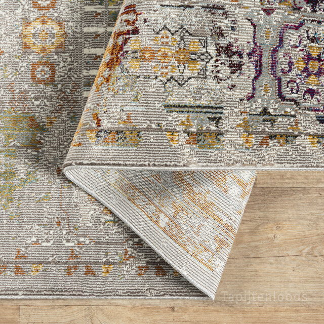 Muratap Picasso feraghan vintage rond vloerkleed multi / beige laagpolig- 1130174 large