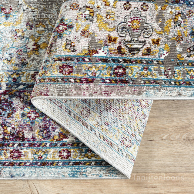 Muratap Picasso keshan vintage rond vloerkleed multi / beige laagpolig- 1130118 large