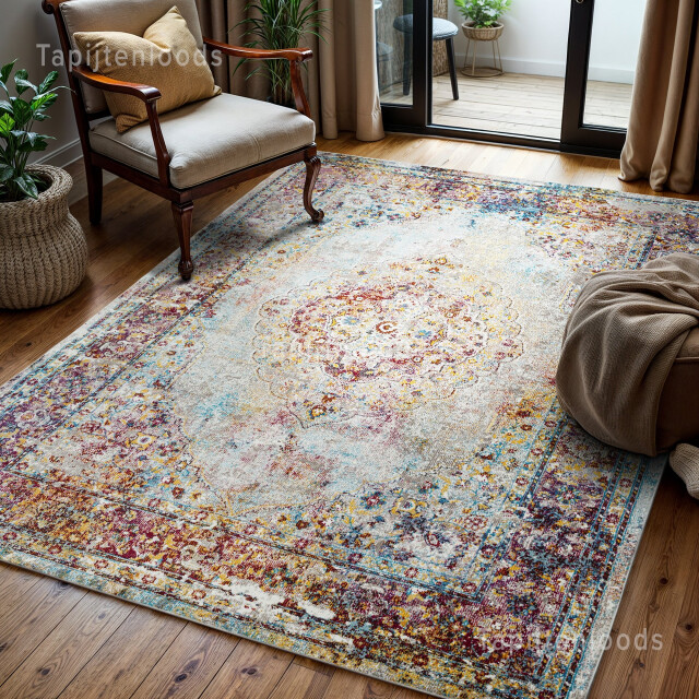 Muratap Picasso keshan vintage vloerkleed multi / beige laagpolig- 400x500 3060969 large