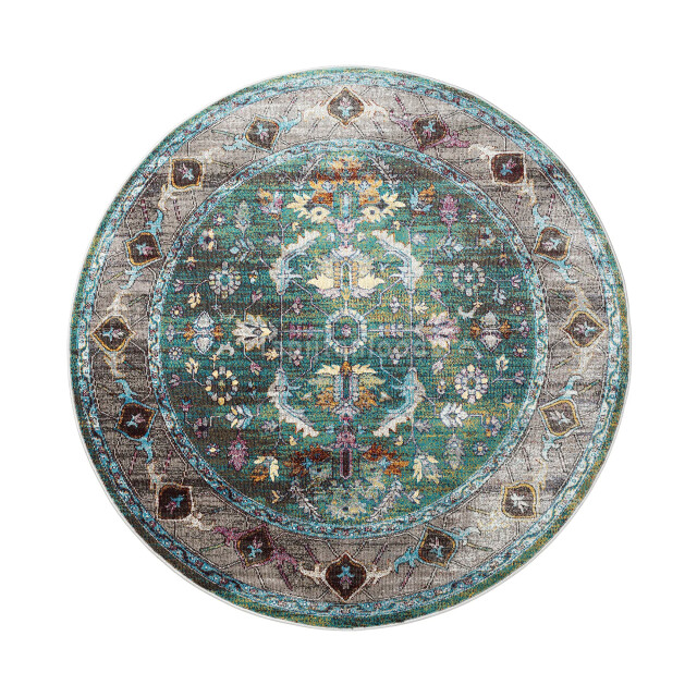 Muratap Picasso pablo vintage rond vloerkleed groen / multi laagpolig- 240 2883955 large
