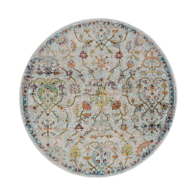 Muratap Picasso sarough vintage rond vloerkleed creme / beige laagpolig- 1130160 large
