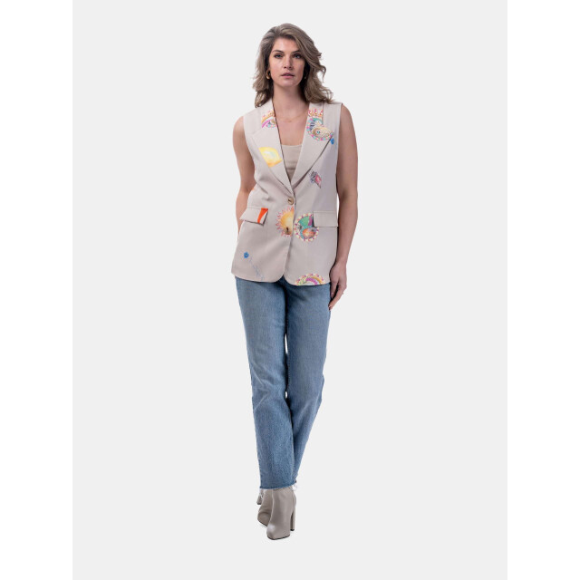 Mucho Gusto ® gilet zanè plantenpotjes patchwork MUCHO GUSTO® Gilet Zanè Wit Klimaat Patchwork large