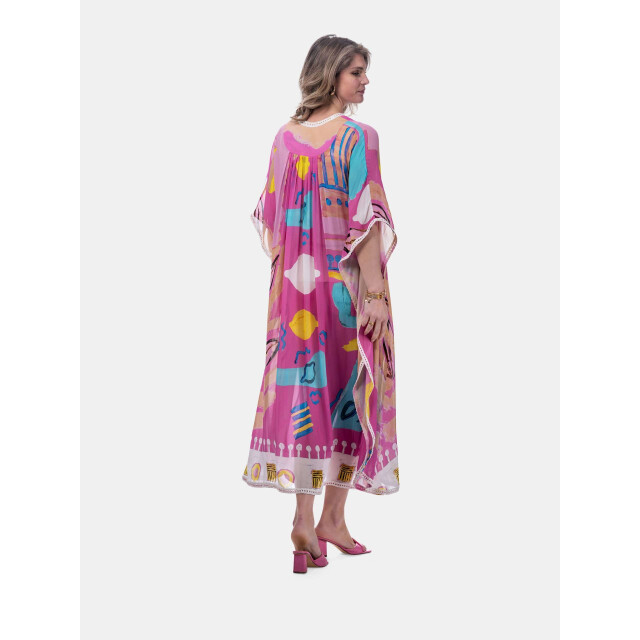 Mucho Gusto ® kaftan capaccio drawn pink patchwork MUCHO GUSTO® Kaftan Capaccio Drawn Pink Patchwork large
