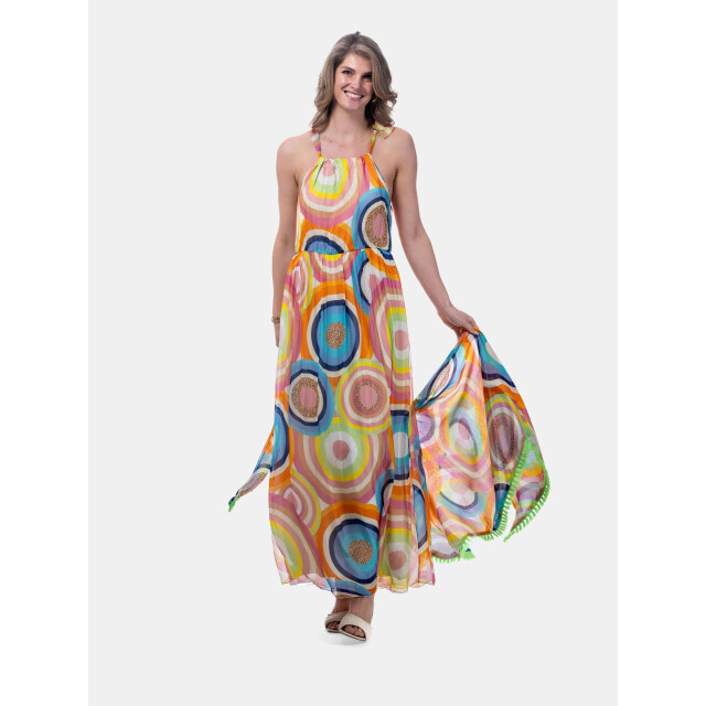 Mucho Gusto ® jurk cadiz kleurrijke cirkel print MUCHO GUSTO® Jurk Cadiz Kleurrijke Cirkel Print large
