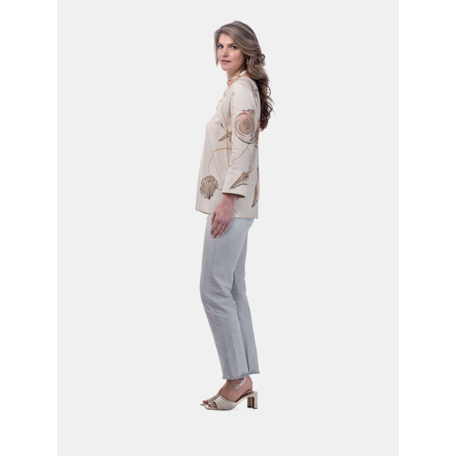 Mucho Gusto ® blouse malediven creme zeeschelpenprint MUCHO GUSTO® Blouse Malediven Creme Zeeschelpenprint large