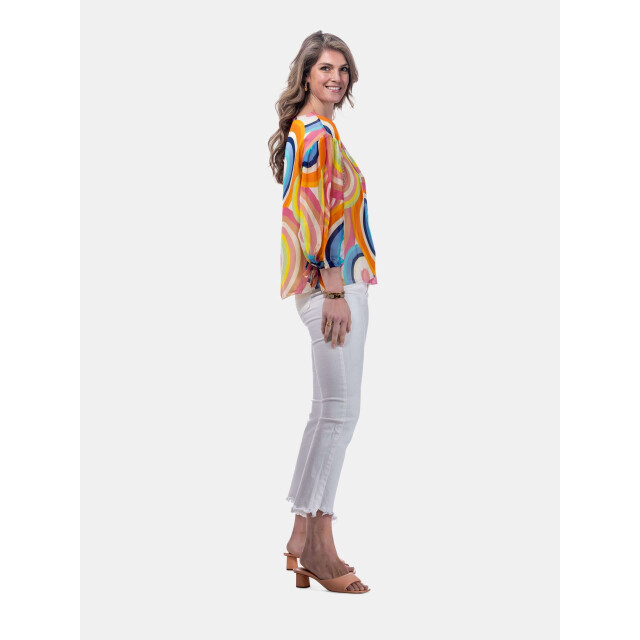 Mucho Gusto ® blouse cala d'or kleurrijke cirkel print MUCHO GUSTO® Blouse Cala D'or Kleurrijke Cirkel Print large