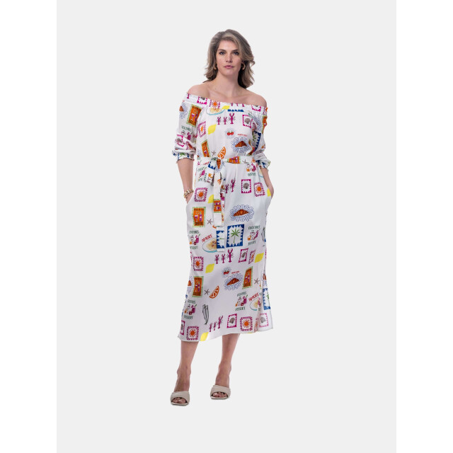 Mucho Gusto ® dress cinque terre 2 tropical patches print MUCHO GUSTO® Dress Cinque Terre 2 Tropical Patches Print large