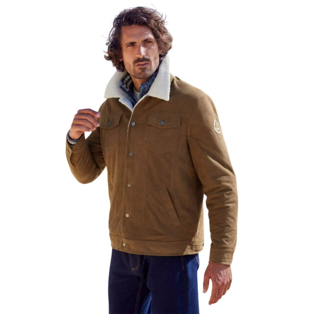 Atlas For Men Heren sherpa gevoerd corduroy kraagjack UTAF1871_lightbrown large