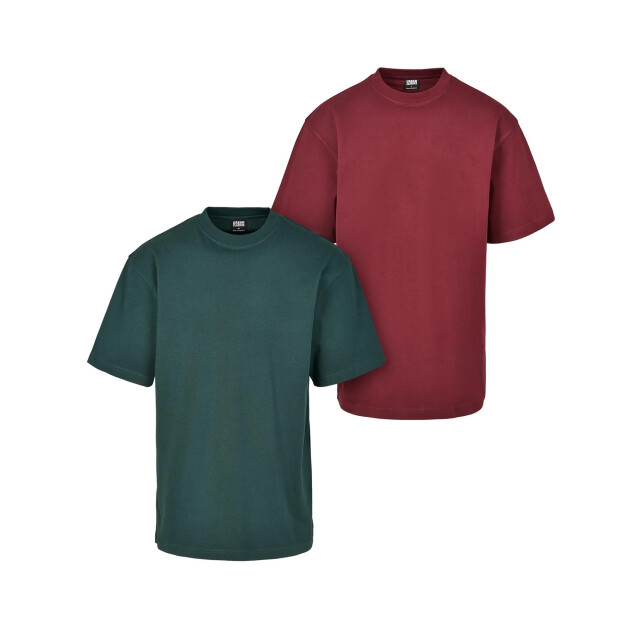 Urban Classics Heren-t-shirt lang (set van 2) UTTN805_wineredbottlegreen large