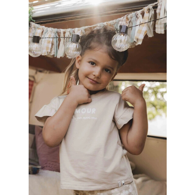 Looxs Revolution Zomer t-shirt meisjes s/s - 2511-7480-414-Soft taupe large
