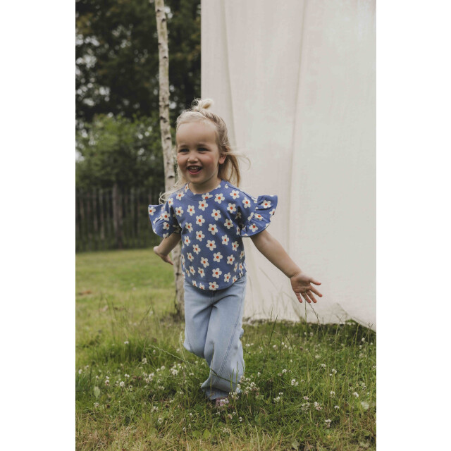 Looxs Revolution Mouwloze sweater blue flowerbomb voor meisjes in de kleur 2511-7412-981 large