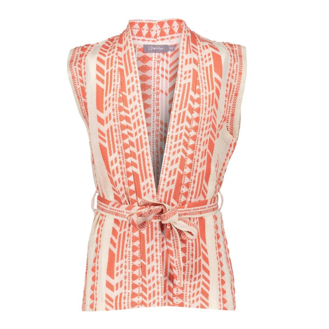 Geisha Zomer gilet meisjes fancy woven / off wit 55064K-21 - 000250 - orange/off-white large