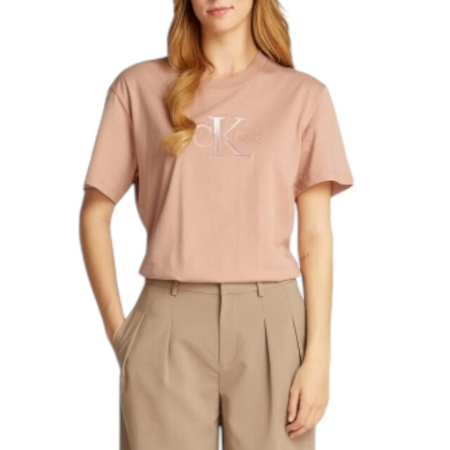 Calvin Klein T-shirt met logo Calvin Klein Jeans Roze T-shirt Met Logo large