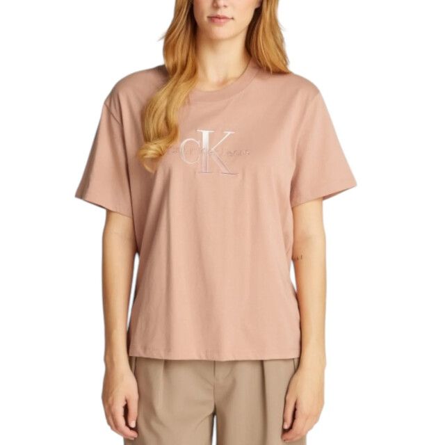 Calvin Klein T-shirt met logo Calvin Klein Jeans Roze T-shirt Met Logo large