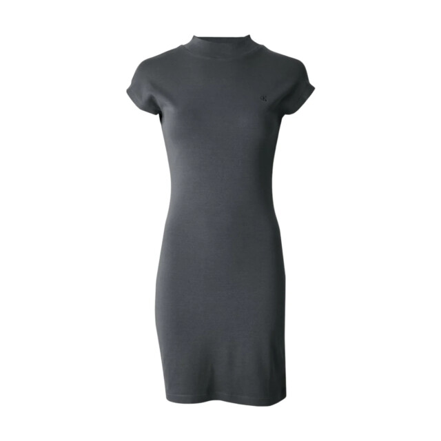 Calvin Klein Grijs gewassen cap sleeve jurk Calvin Klein Jeans Grijs Gewassen Cap Sleeve Jurk large
