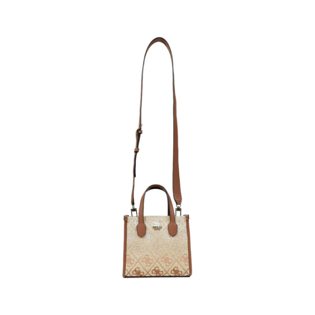Guess Silvana 2 comp mini tote tas Guess Beige Silvana 2 comp Mini Tote Tas large