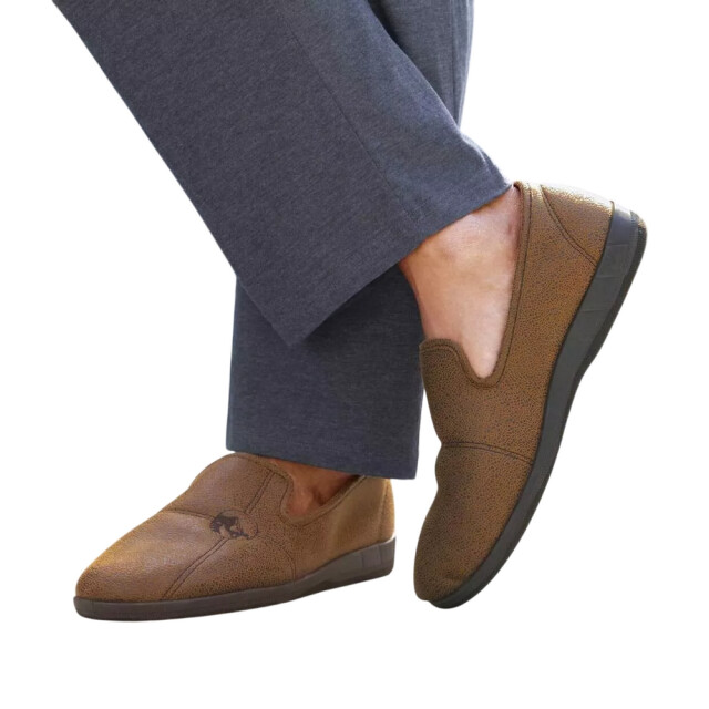 Atlas For Men Heren pantoffels met naaddetail in imitatiesuède UTAF1917_brown large