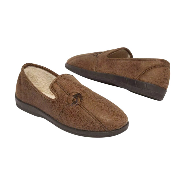 Atlas For Men Heren pantoffels met naaddetail in imitatiesuède UTAF1917_brown large
