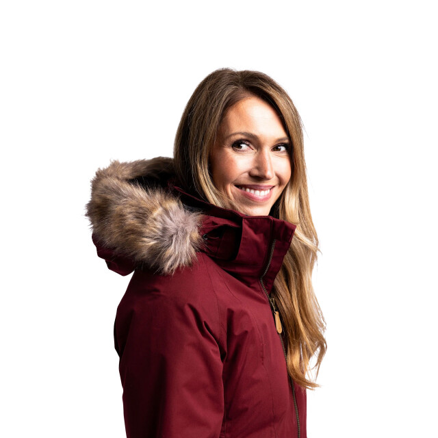 Trespass Dames celebrity geïsoleerd extra lange parka jas UTTP4190_darkcherry large