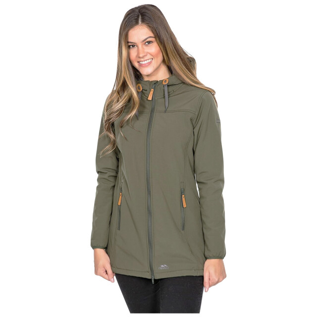 Trespass Dames kristen waterdichte jas en is lang van lengte UTTP4195_moss large
