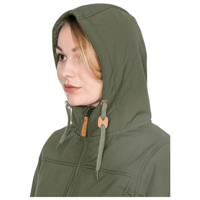 Trespass Dames kristen waterdichte jas en is lang van lengte UTTP4195_moss large