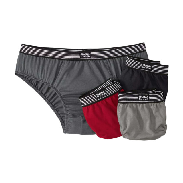 Atlas For Men Katoenen herenslip (set van 4) UTAF1939_anthraciteburgundyblackgrey large