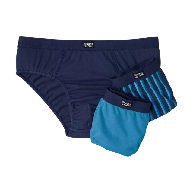 Atlas For Men Herenslip met logo (set van 3) UTAF1937_navyturquoise large