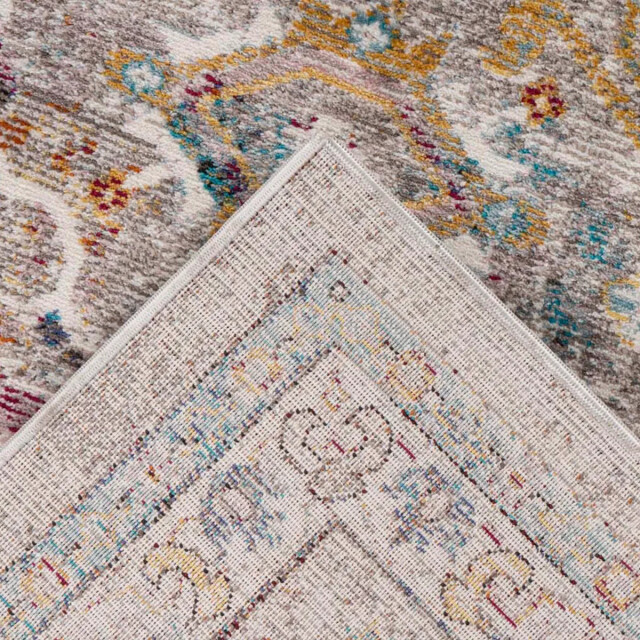 Muratap Picasso sarough rond vloerkleed vintage tapijt woonkamer multi / grijs- 200 cm 2825319 large