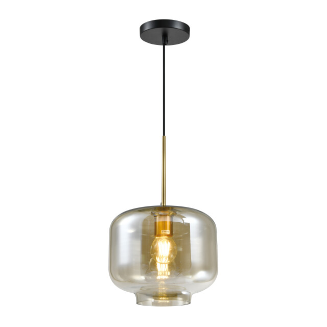QUVIO Hanglamp met glazen kap metaal – glas amber 3066860 large