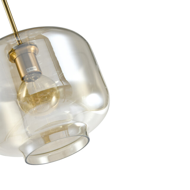 QUVIO Hanglamp met glazen kap metaal – glas amber 3066860 large