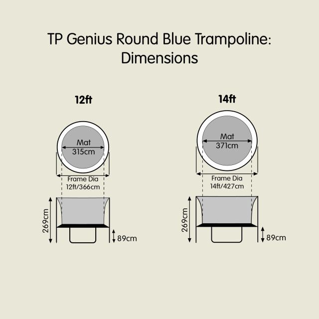 TP Toys Trampoline 427 cm genius 14 met veiligheidsnet zwart/ 3047997 large
