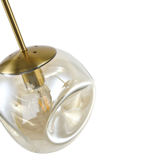 QUVIO Hanglamp 3 lichtspunten glazen bollen langwerpig metaal 3066859 large