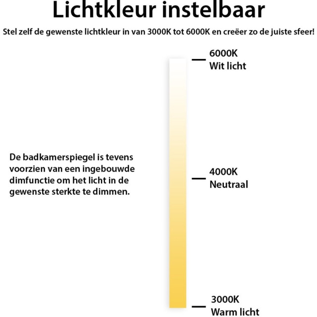 Vtw Living Badkamerspiegel met verlichting anti condens verwarming badkamerspiegel - 3066816 large