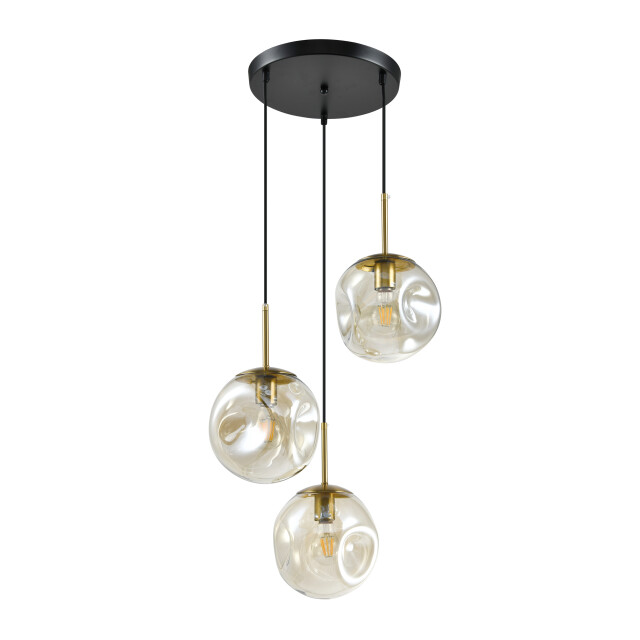 QUVIO Gouden wandlamp glazen bol 3-lichts 3066858 large