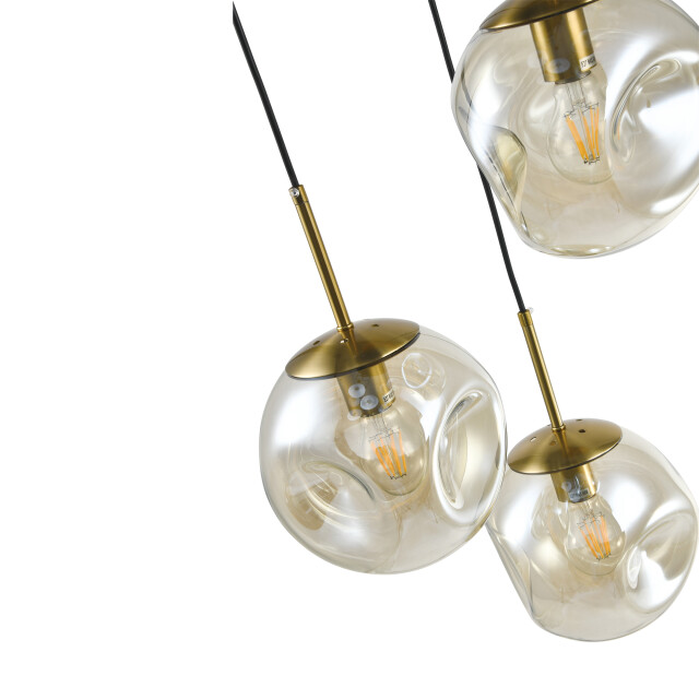 QUVIO Gouden wandlamp glazen bol 3-lichts 3066858 large
